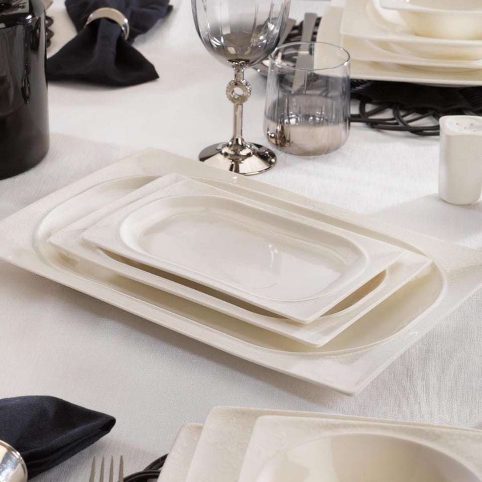 Yemek Takımları Schafer züccaciye Schafer 1S2407-01001-BYZ04 Glamor Sense Yemek Takım-60 Parça-Beyaz