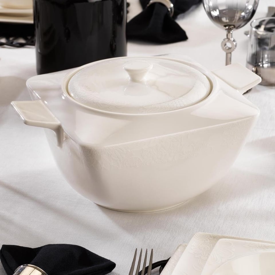 Yemek Takımları Schafer züccaciye Schafer 1S2407-01001-BYZ04 Glamor Sense Yemek Takım-60 Parça-Beyaz