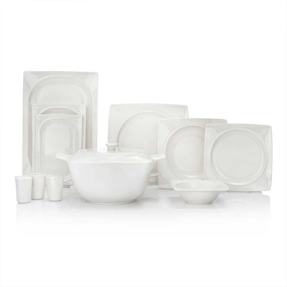 Schafer 1S2407-01001-BYZ04 Glamor Sense Yemek Takım-60 Parça-Beyaz