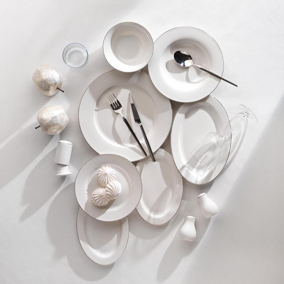 Yemek Takımları Schafer züccaciye Schafer 1S4647-01001-PLT02 Mila Yemek Takımı-56 Parça-Platin02