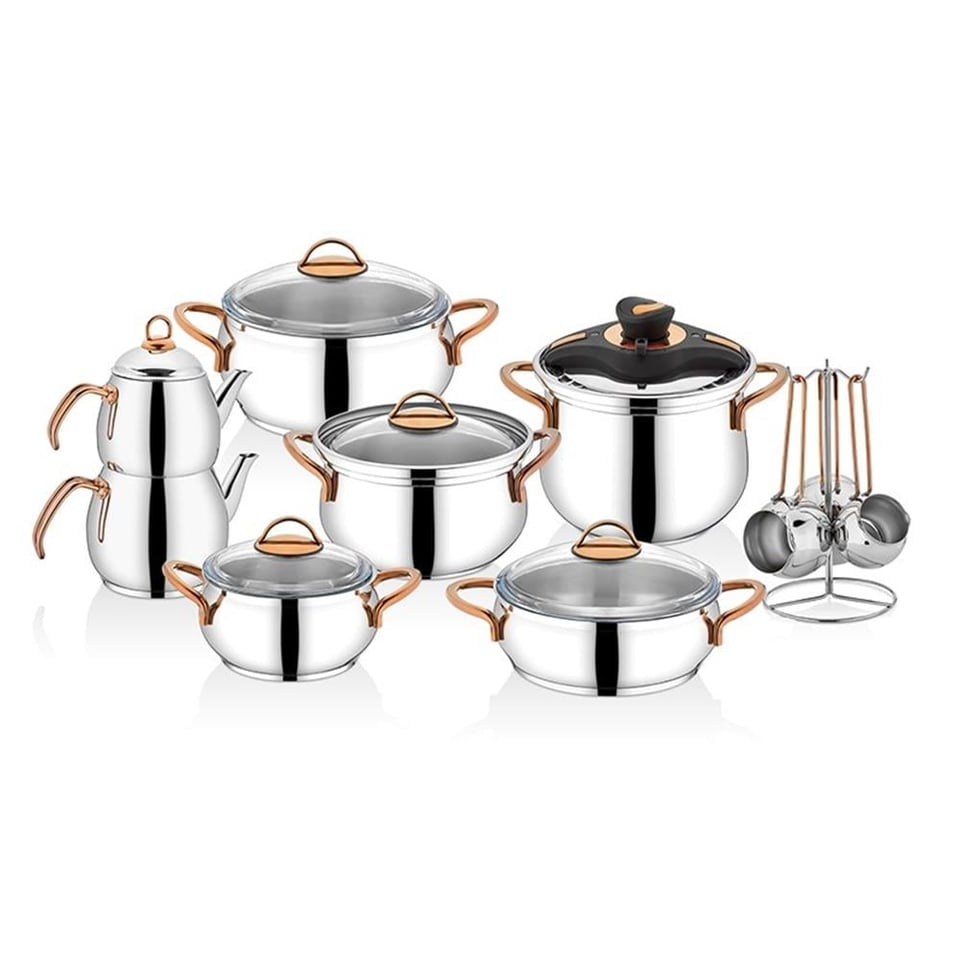 Schafer  Alia Çelik Çeyiz Seti.-18 Prç-Bakır