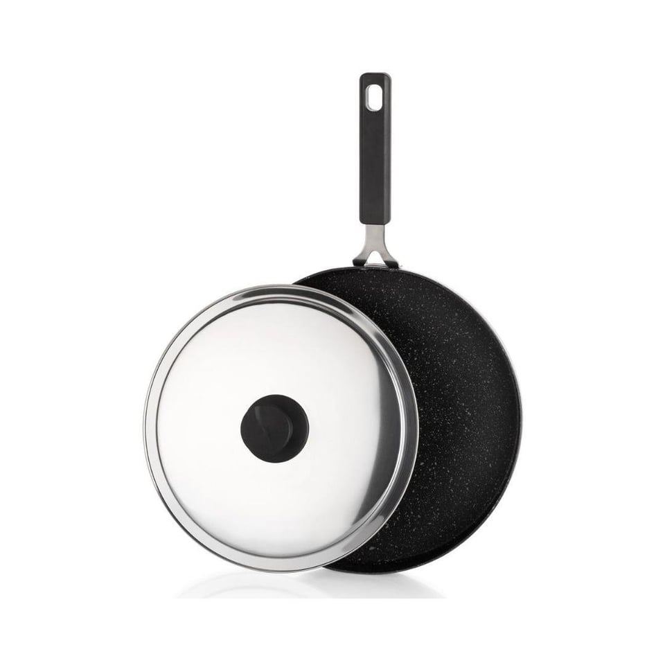 Tavalar Schafer züccaciye Schafer Fish Pan 32 Cm Kapaklı Granit Balık Tavası 2 Parça Siyah