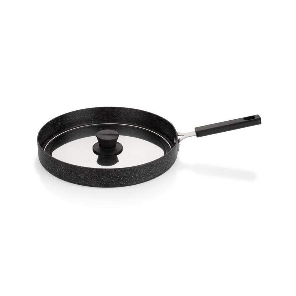 Tavalar Schafer züccaciye Schafer Fish Pan 32 Cm Kapaklı Granit Balık Tavası 2 Parça Siyah