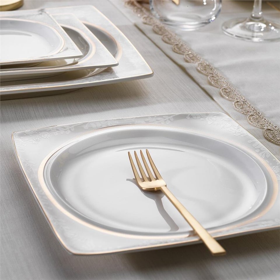Schafer Glamor Elegant Yemek Takımı-60 Parça-Beyaz
