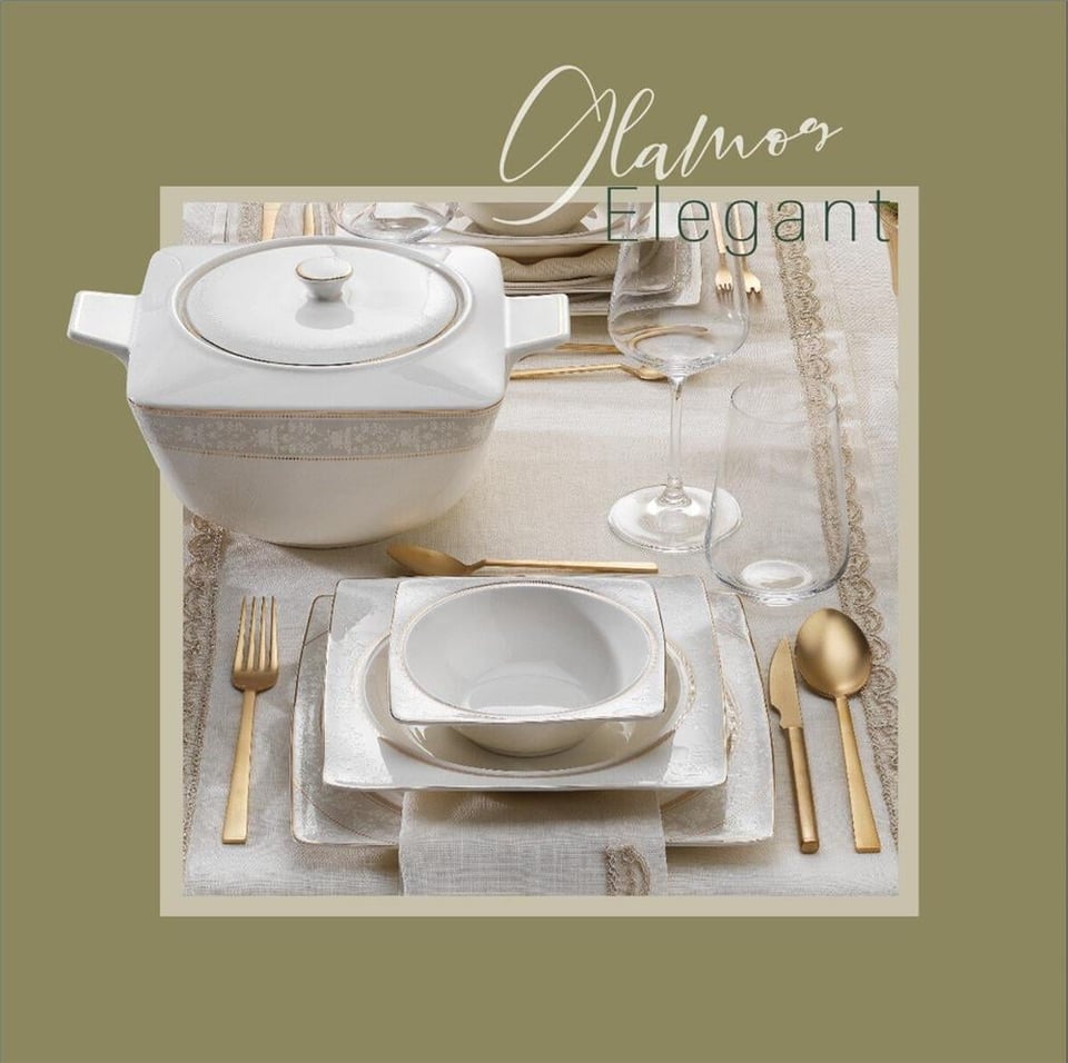 Schafer Glamor Elegant Yemek Takımı-60 Parça-Beyaz