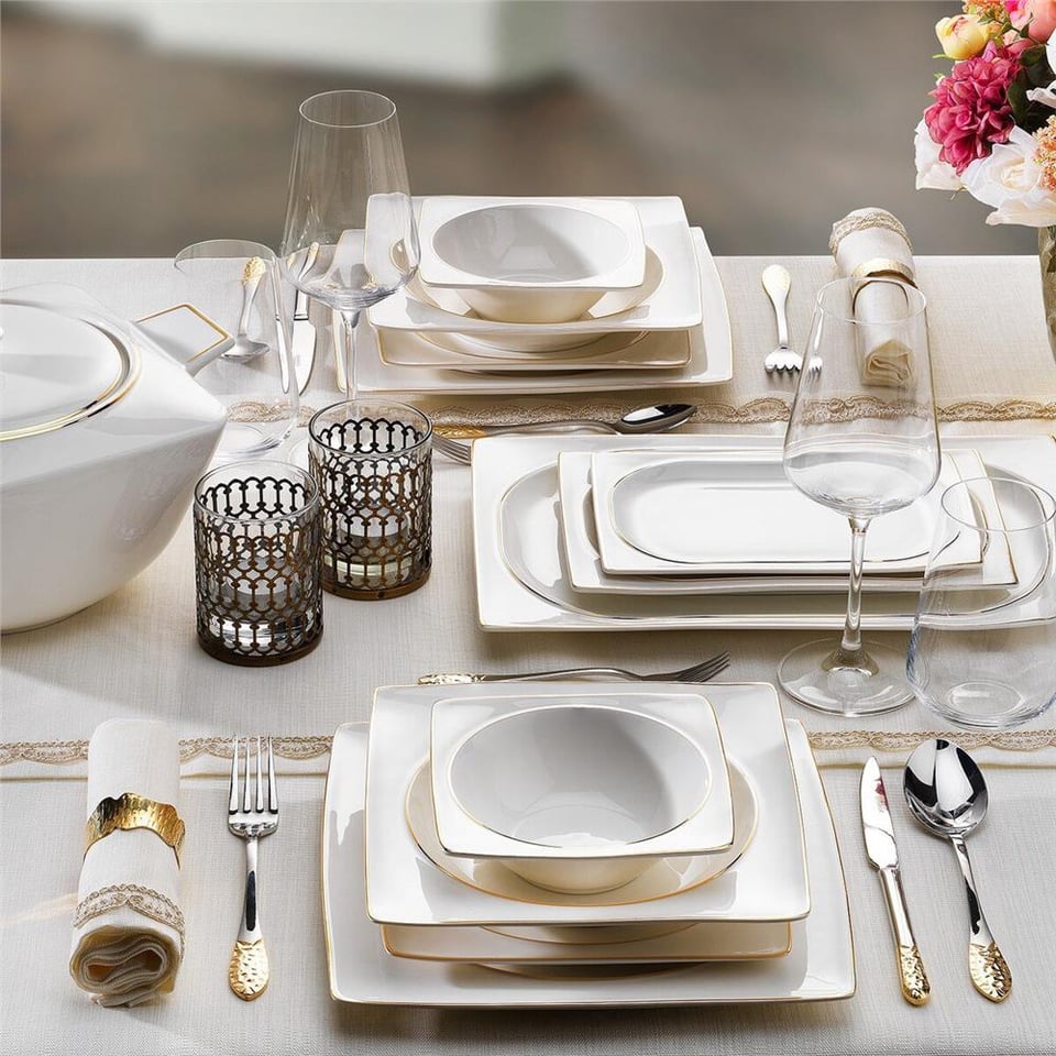 Schafer Glamor Pure Yemek Takımı-60 Parça-Gold