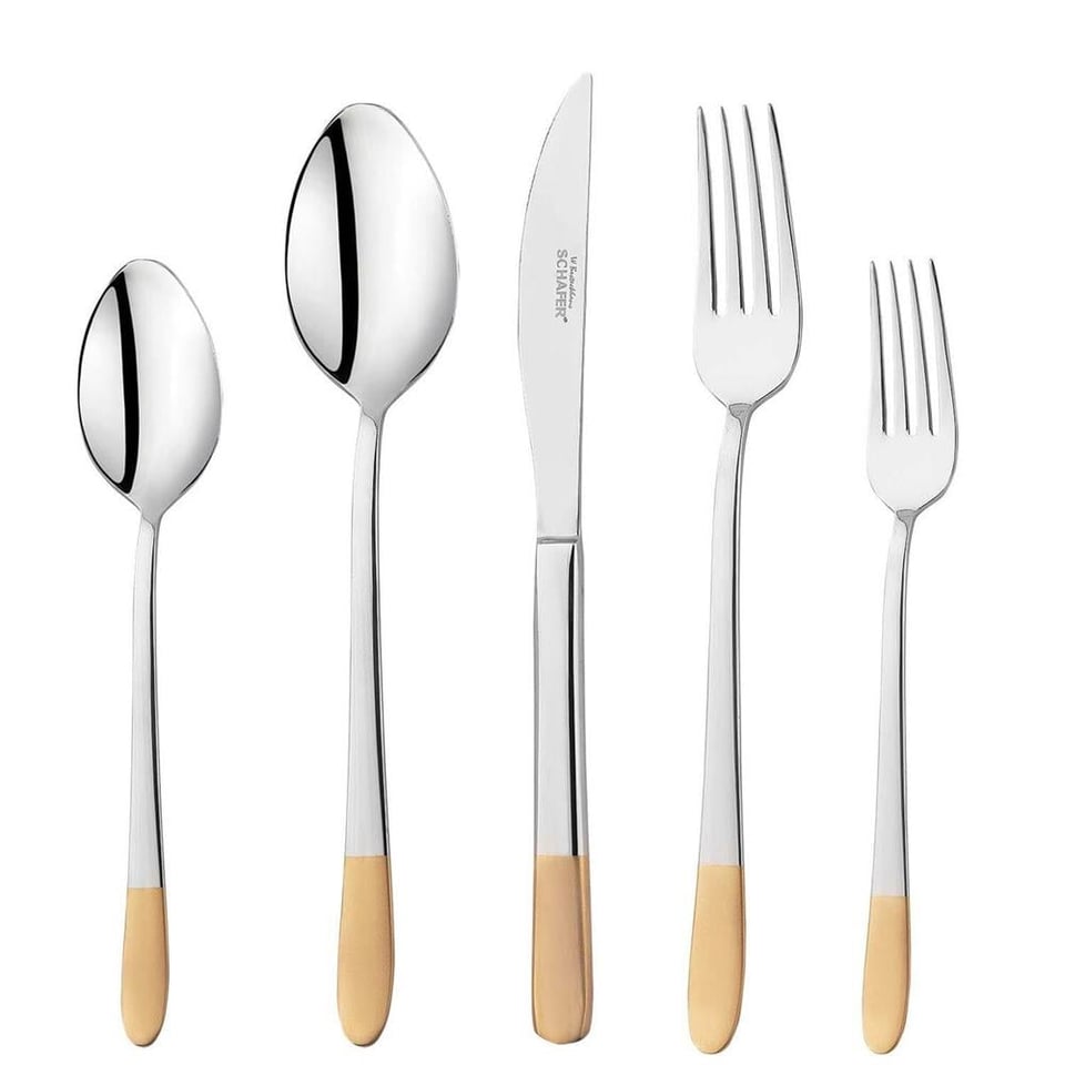 Schafer Goldish 72 Parça Çatal Kaşık Takımı-Mat Altın-XXX07