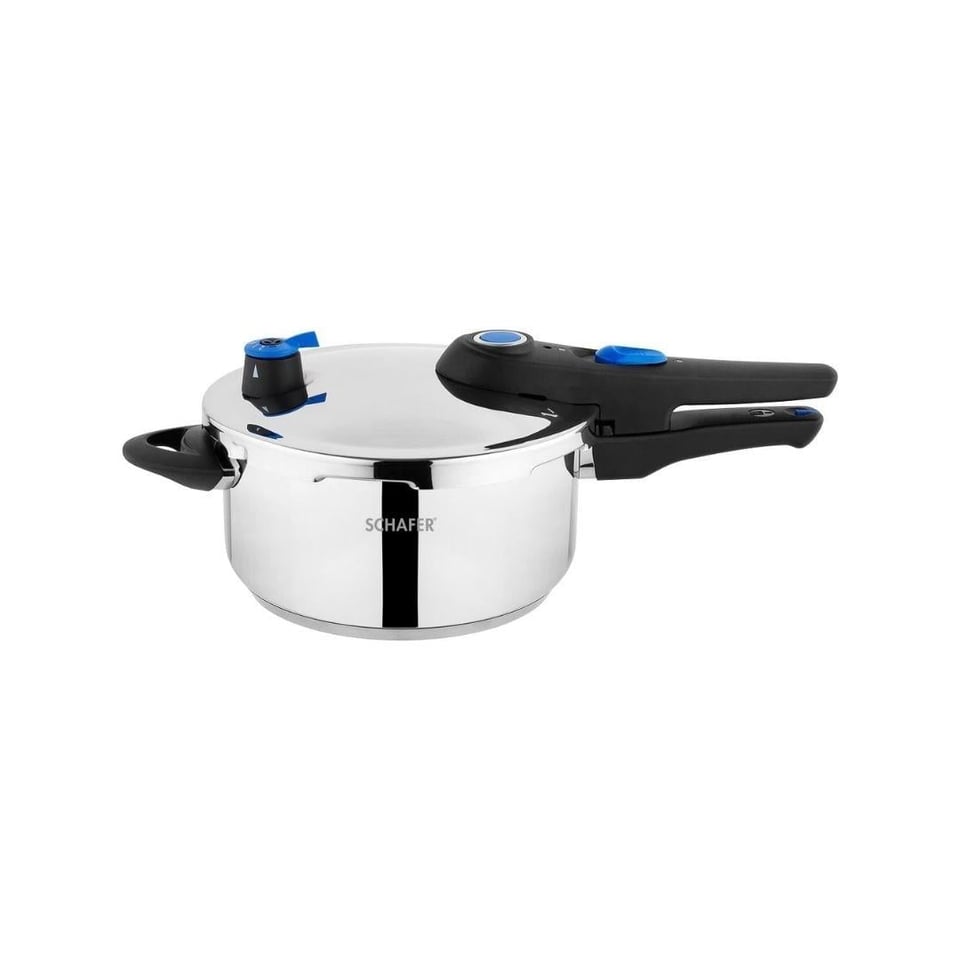 Düdüklü Tencere Schafer züccaciye Schafer Gusto Chef 4+7 Litre 4 Parça İnox Düdüklü Tencere Seti