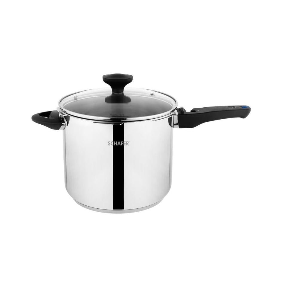 Düdüklü Tencere Schafer züccaciye Schafer Gusto Chef 4+7 Litre 4 Parça İnox Düdüklü Tencere Seti