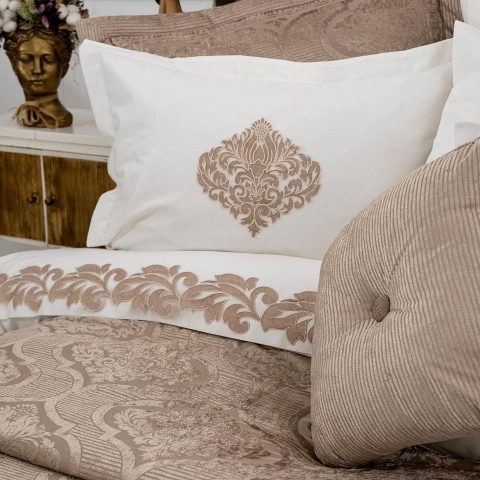 Evlilik Seti Schafer Tekstil Schafer Home Anna 11 Parça Çeyiz Seti Cappuccino Çift Kişilik