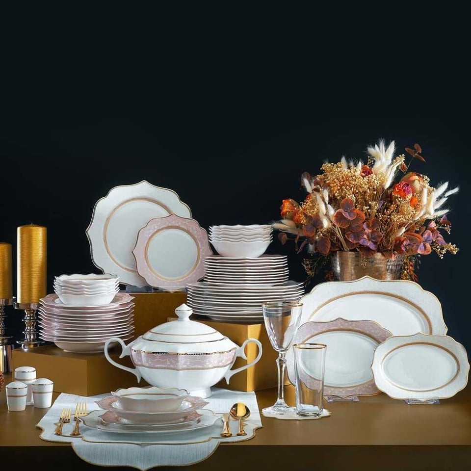 Schafer Laura 60 Parça Altın 01 Yemek Takımı