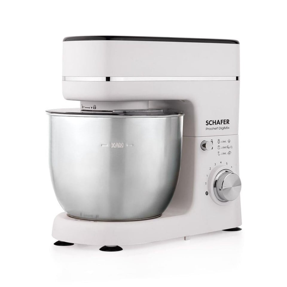 Mikser / Blender Schafer Küçük Ev Aletleri Schafer Prochef DigiMix Dijital Stand Mikser 5 L 1500W Beyaz