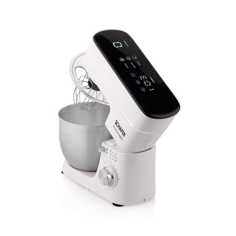 Mikser / Blender Schafer Küçük Ev Aletleri Schafer Prochef DigiMix Dijital Stand Mikser 5 L 1500W Beyaz