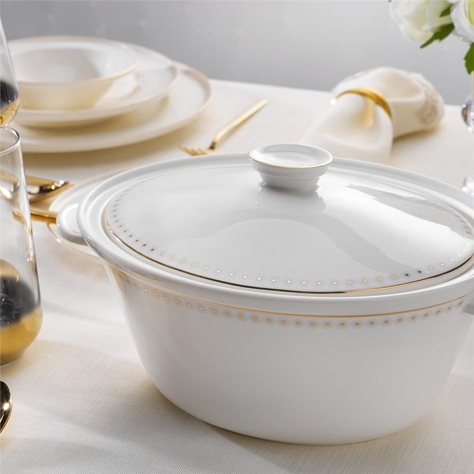 Schafer Queen Classy Bone Yemek Takımı 60 Parça-Altın