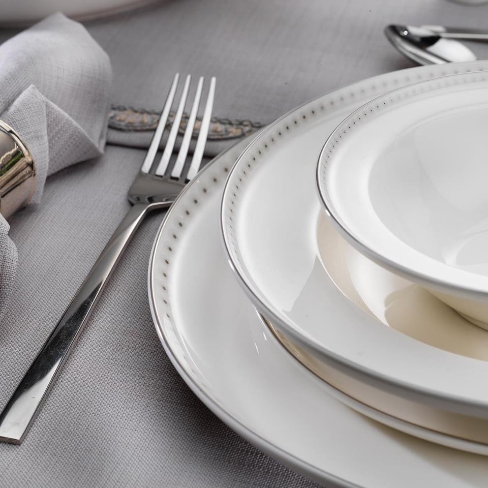 Yemek Takımları Schafer züccaciye Schafer Queen Classy Bone Yemek Takımı-60 Prç.-Gum