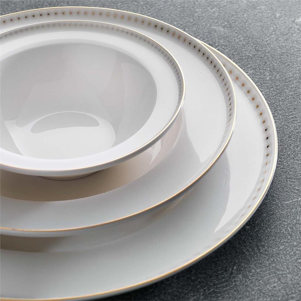 Schafer Queen Classy Bone Yemek Takımı 60 Parça-Altın