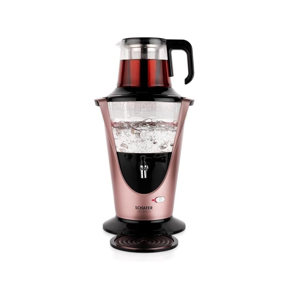 Evlilik Seti Schafer Küçük Ev Aletleri Schafer Tee Haus Yeni Nesil Elektrikli Cam Semaver 4.2 L 1500W Rosegold