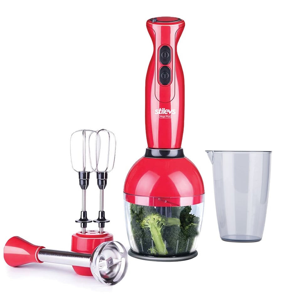 Stilevs SGH22011 Mago Plus El Blender Seti - Kırmızı&Siyah