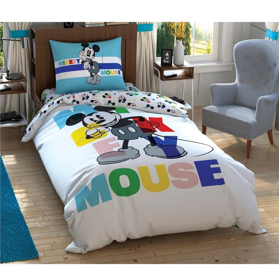 Taç Disney Mickey Colour Face Tek Kişilik Nevresim Takımı