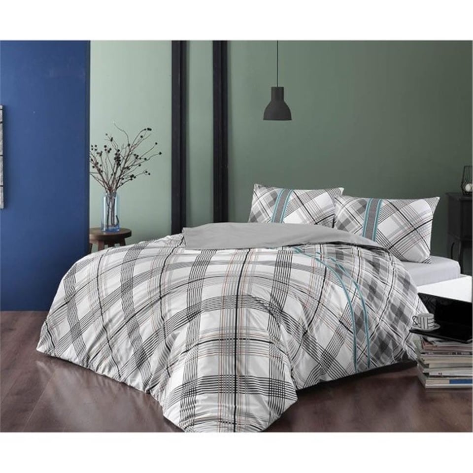 Taç Floyd Ranforce Çift Kişilik Nevresim Takımı Beyaz