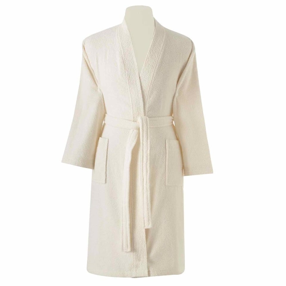 Taç Şalyaka Kadın Bornoz Ekru S/M