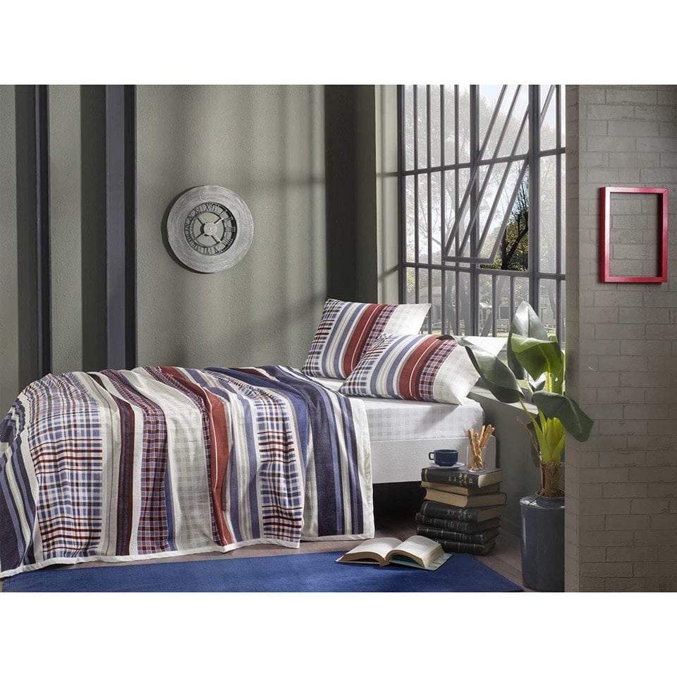 Taç Theo %100 Pamuk Tek Kişilik Pike Takımı Bordo