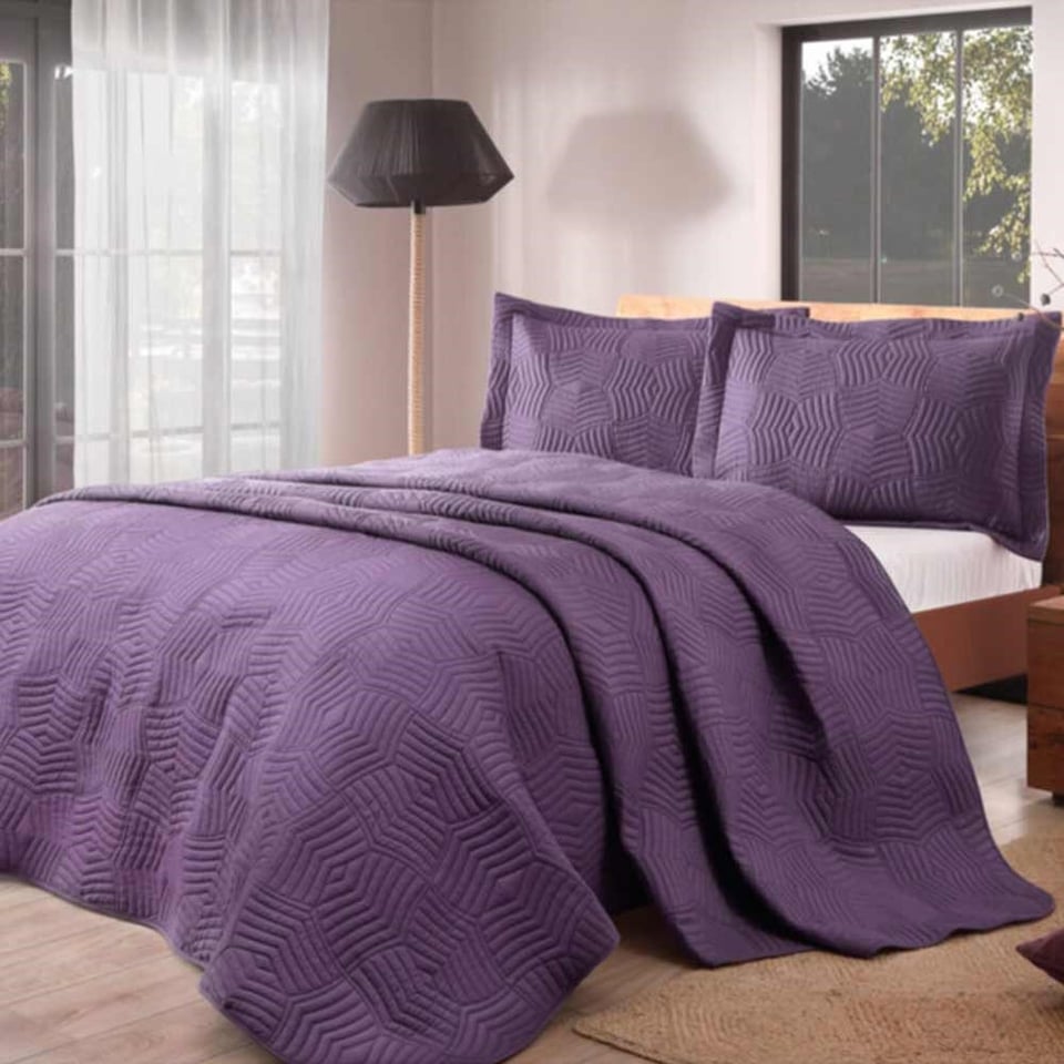 TAÇ YATAK ORTUSU SETI PERLA ÇK MOR 2790 / 1000039278006