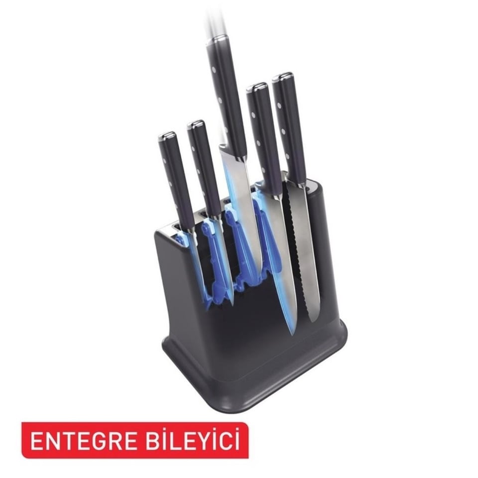 Bekleyen Urun Katalogu Tefal Tefal EverSharp 5'li Entegre Bileyicili Standlı Bıçak Seti - (2100139800)