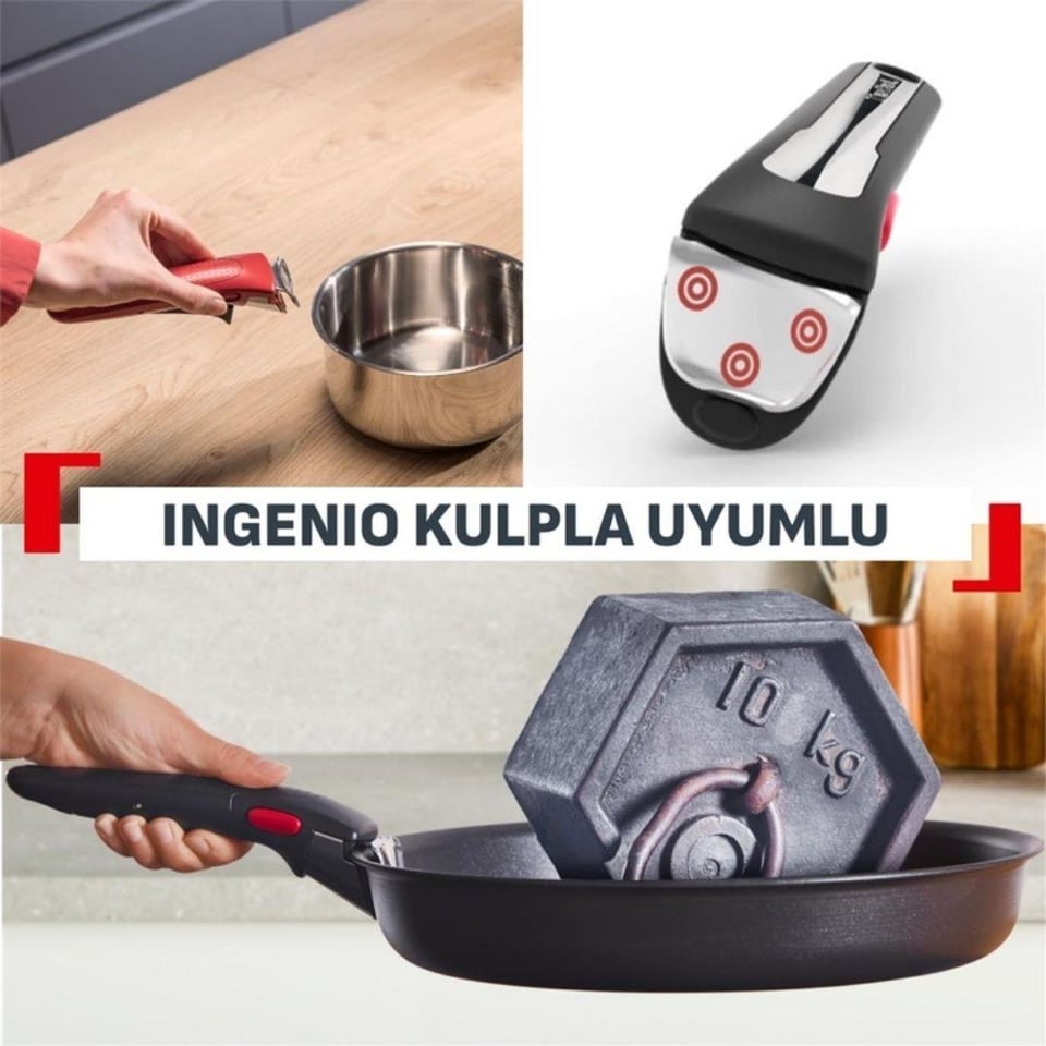 Tavalar Tefal Tefal Ingenio Excellence Fusion Core 9X Büyük Set 14 Parça Çıkarılabilir Saplı Tava Tencere Seti