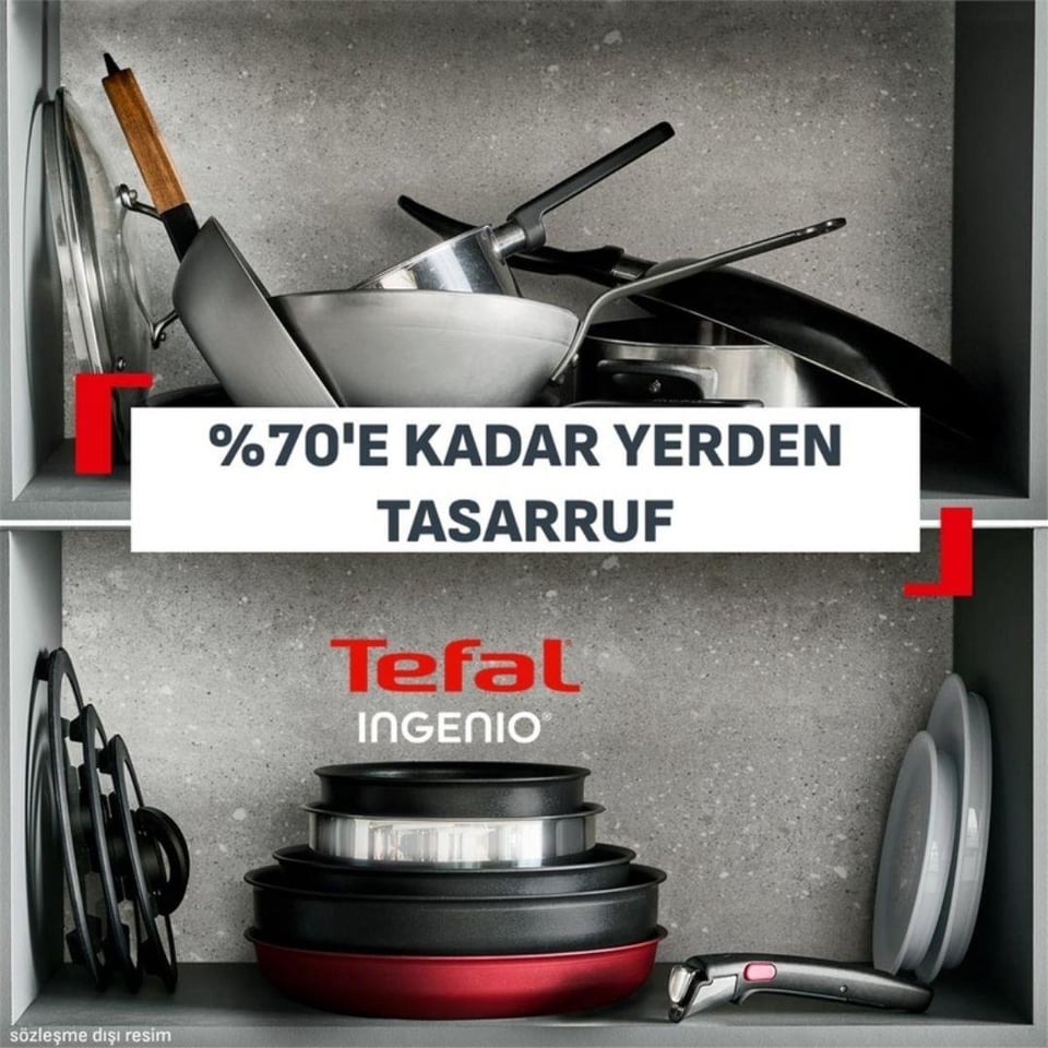 Tavalar Tefal Tefal Ingenio Excellence Fusion Core 9X Büyük Set 14 Parça Çıkarılabilir Saplı Tava Tencere Seti