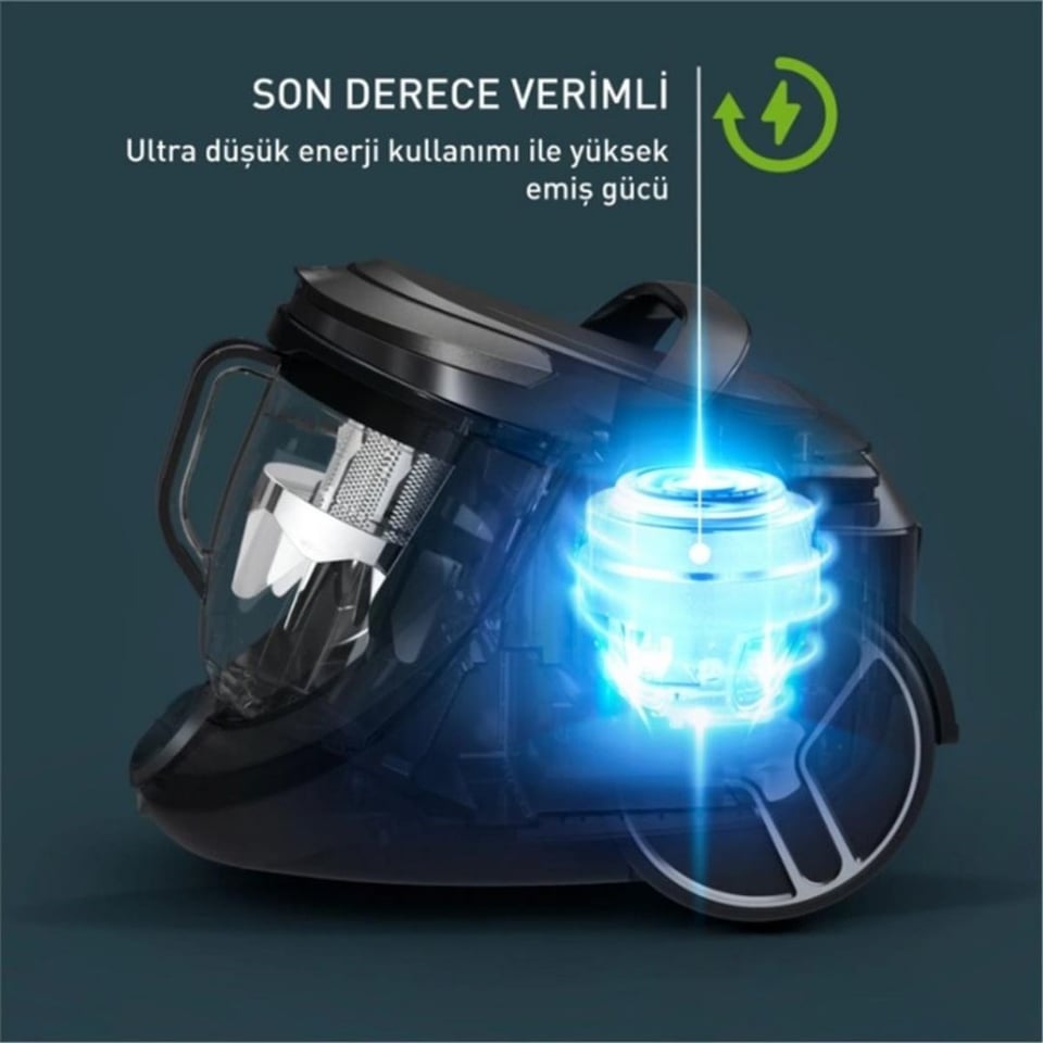 Bekleyen Urun Katalogu Tefal @Tefal TW7976EA Silence Force Cyclonic Effitech Animal Siyah&Gri Toz Torbasız Süpürge (2211401460)