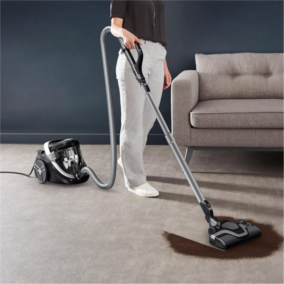 Bekleyen Urun Katalogu Tefal @Tefal TW7976EA Silence Force Cyclonic Effitech Animal Siyah&Gri Toz Torbasız Süpürge (2211401460)