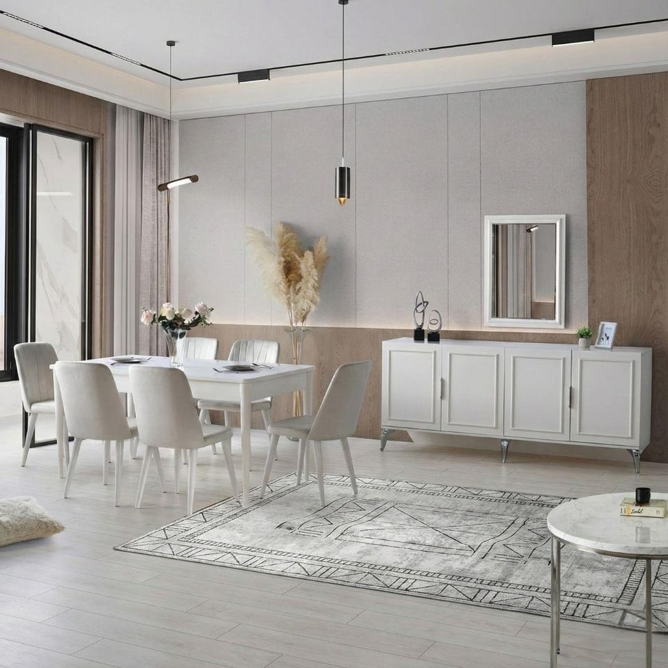 Yemek Odası Takımı Vize Mobilya Viyana Ünitesiz Yemek Odası 6 Sandalyeli