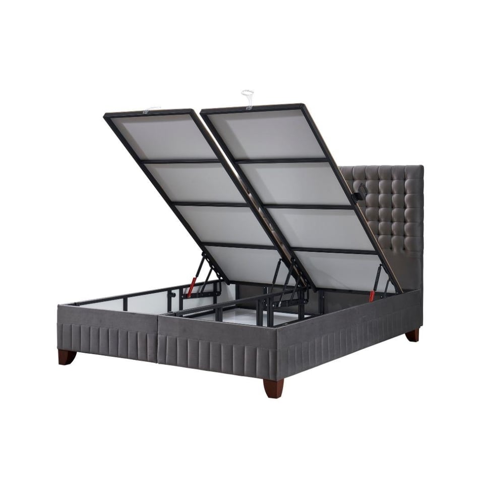 Yatak/Baza/Başlık Set Türkmen Wooly 160x200 Gri Baza
