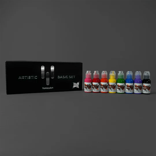 Yomico Artistic Basic Set - World Famous Ink Dövme Boyası - 1oz (8 color )