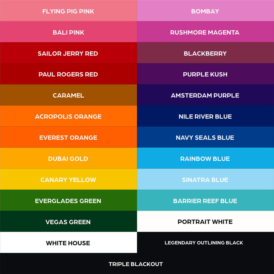 25 Color Set - World Famous Ink Dövme Boyası - 1oz/30ml