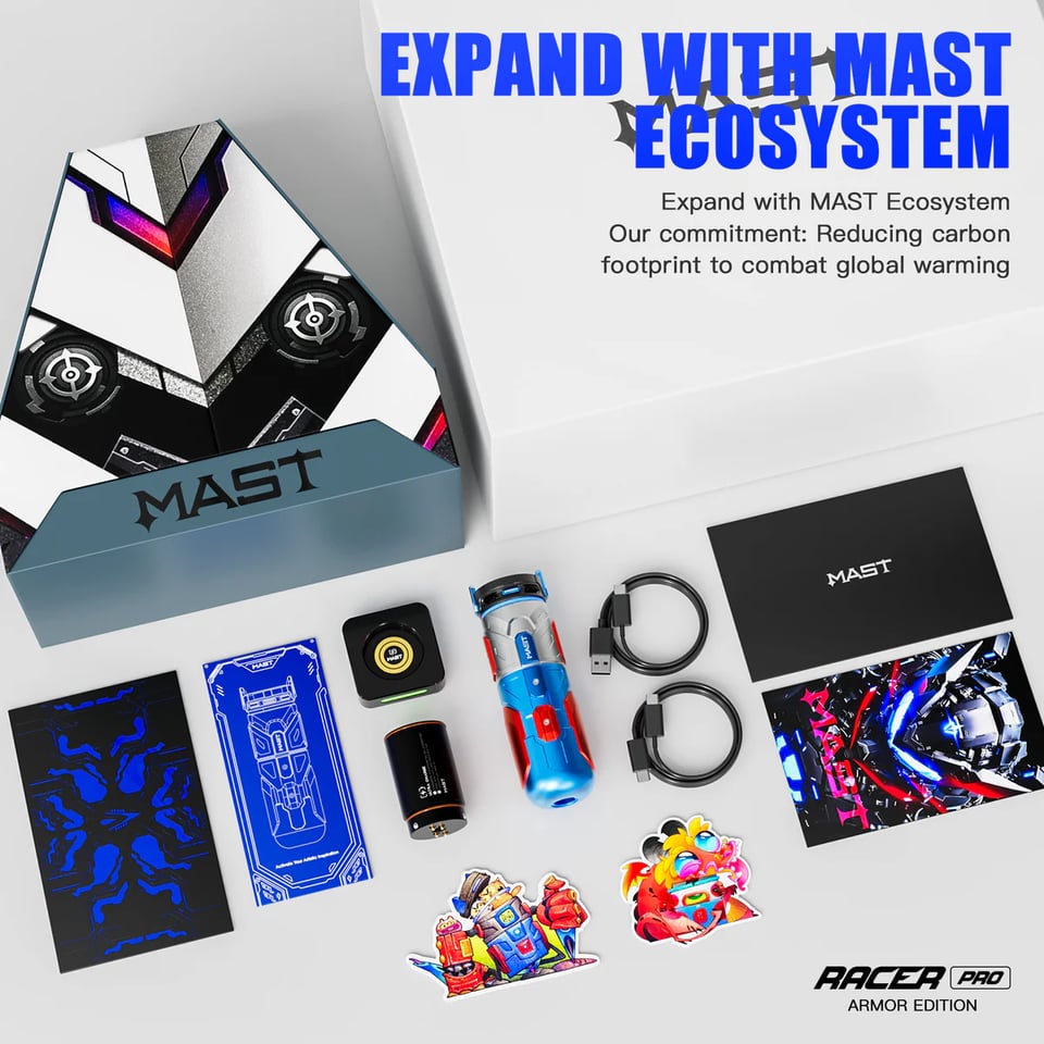 Mast Racer Pro Armor Edition Purple 4.2mm Stroke Kablosuz Dövme Makinesi - Mor