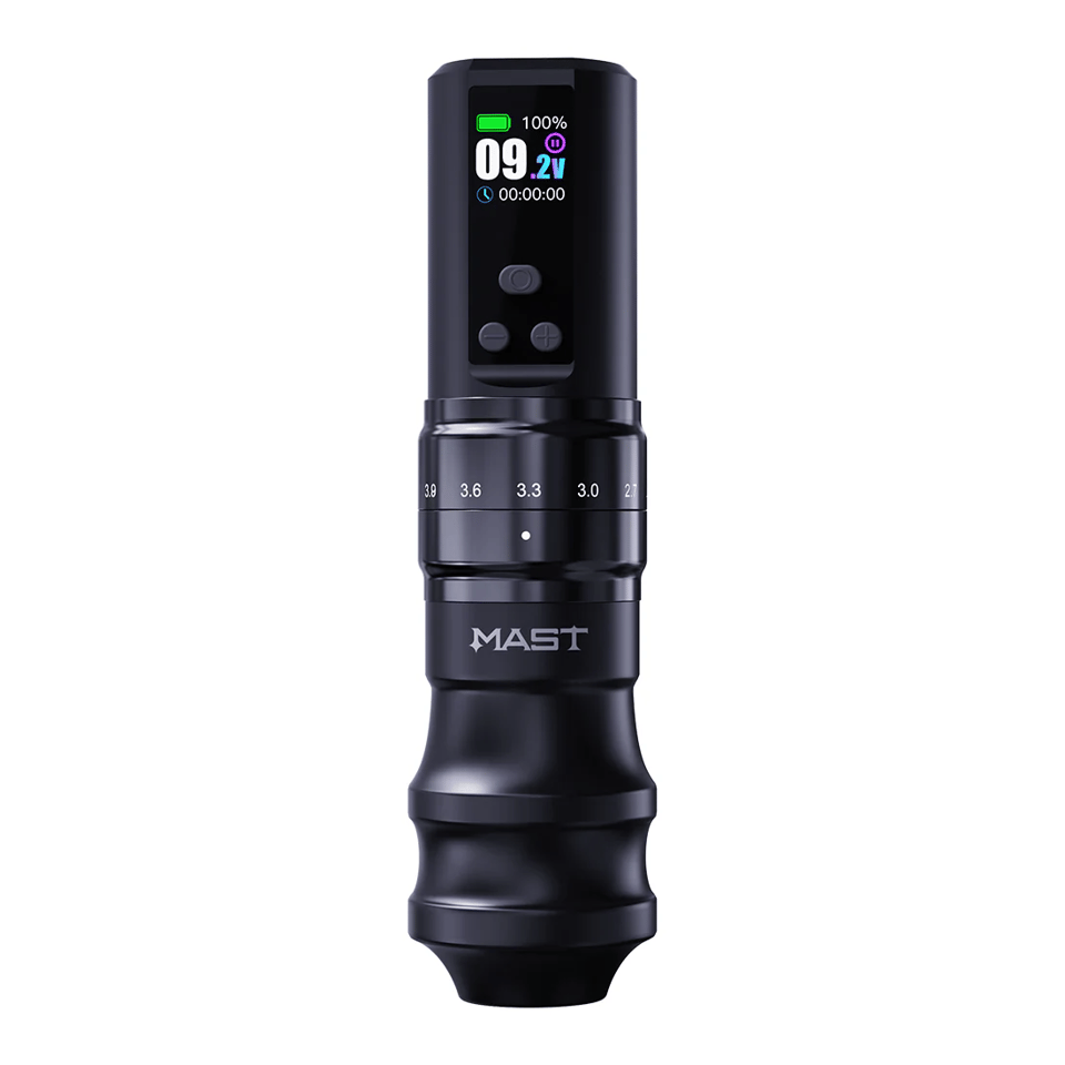 Mast Fold 2 Pro Ayarlanabilir Stroke 2.4-4.2mm Çift Bataryalı Kablosuz Dövme Makinesi - Siyah