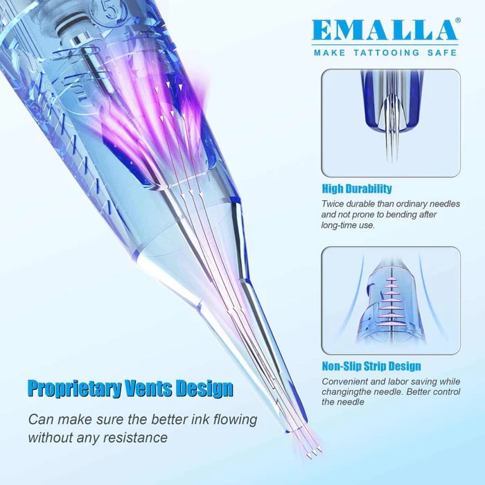 Emalla Eliot Pro 1009RL Kartuş Dövme İğnesi 20 Adet - EN2