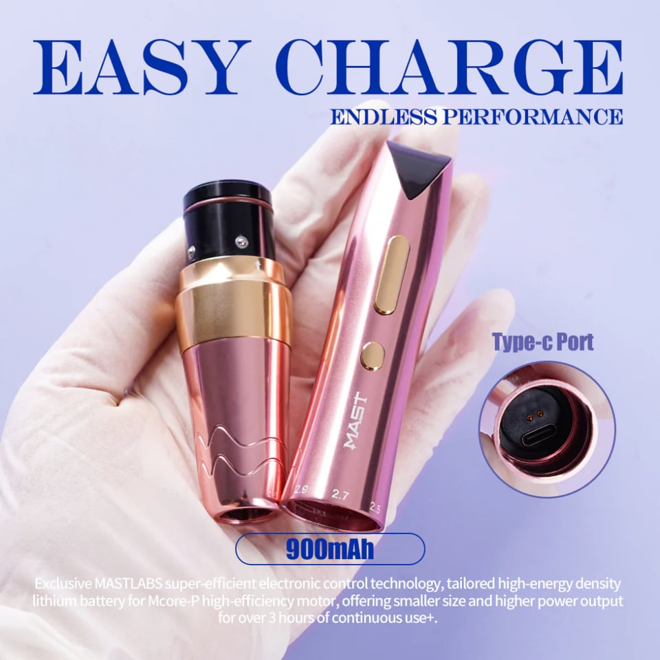 Mast P60 Rose Çift Bataryalı Kablosuz PMU Makinesi 2.2 mm - 3.2 mm Ayarlanabilir Stroke