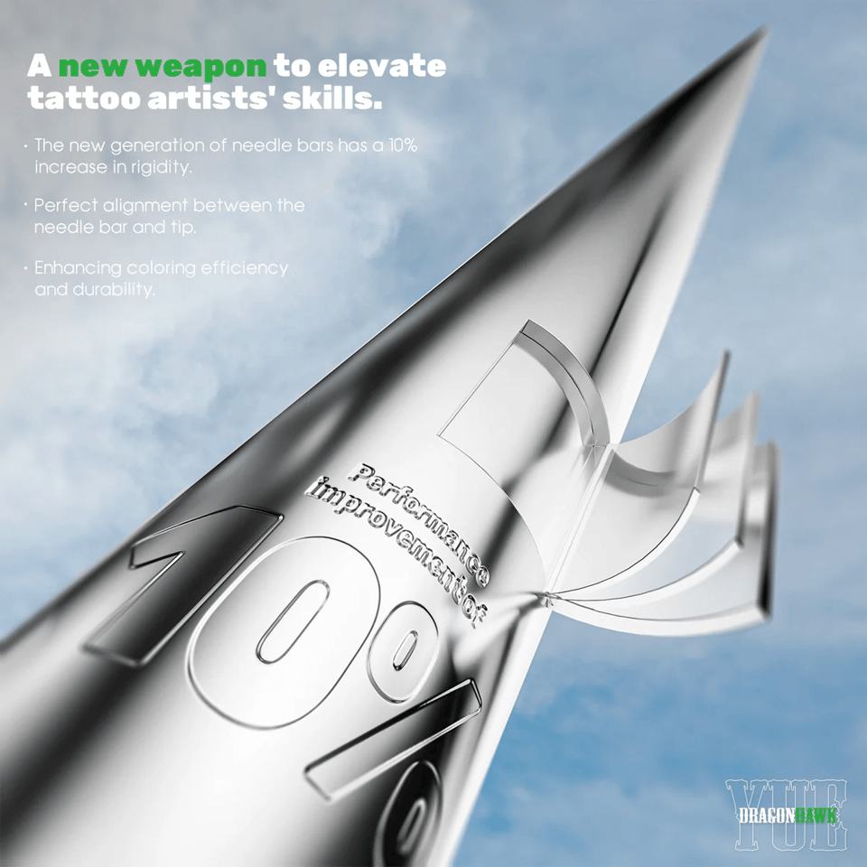 Dragonhawk Yue 1009 RM-1 9 RM 0.30 mm Round Magnum Long Taper Kartuş Dövme İğnesi 20 Adet