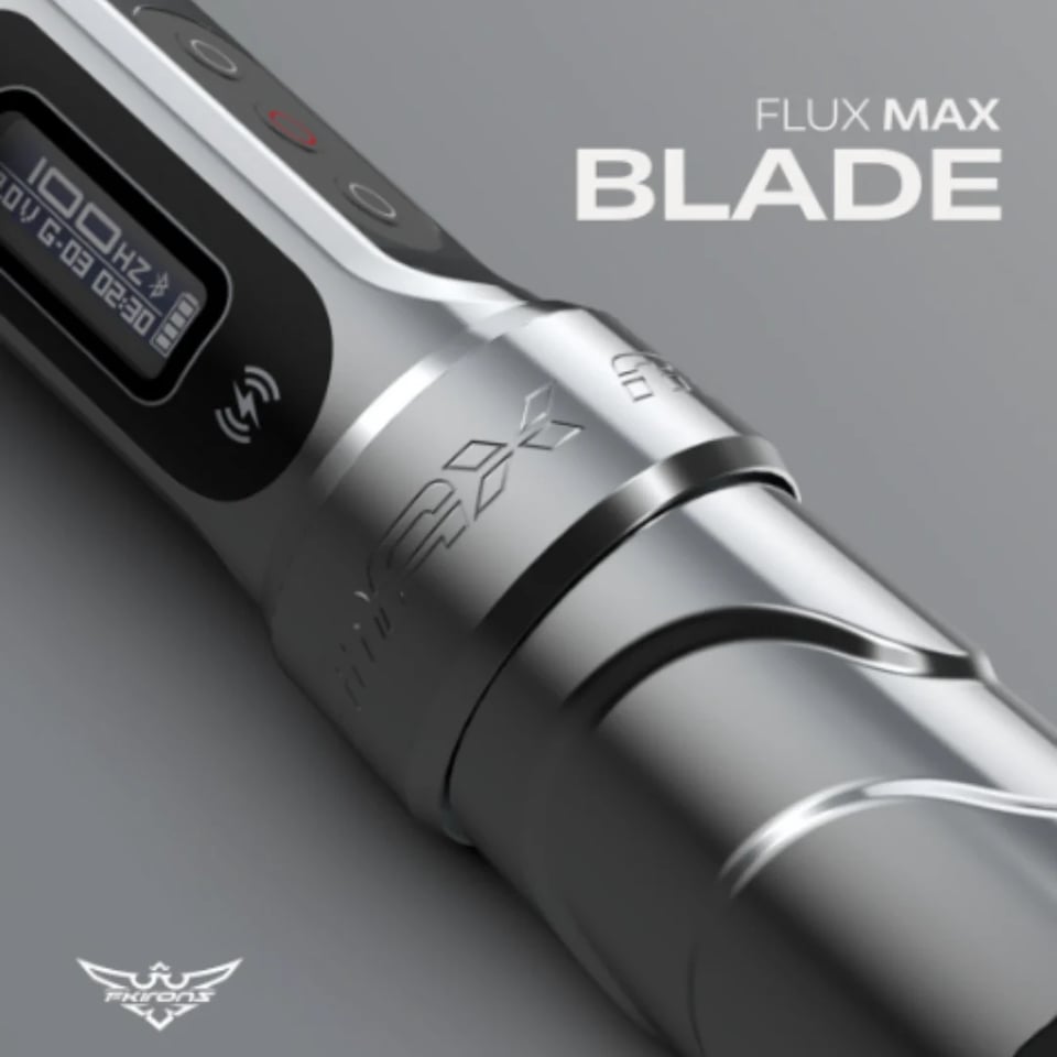 FK Irons Flux Max Blade 4.0mm Stroke Tek Bataryalı Kablosuz Dövme Makinesi - Gümüş