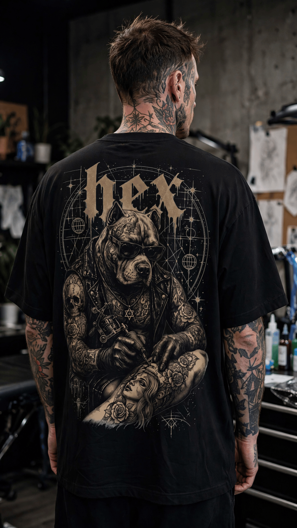 HEX Ink Royal Ty T-Shirt Small