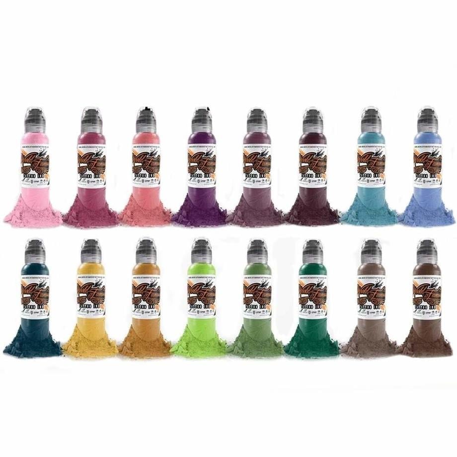 A.D Pancho Proteam 16'lı Dövme Boyası Seti - World Famous Ink Dövme Boyası - 1oz/30ml