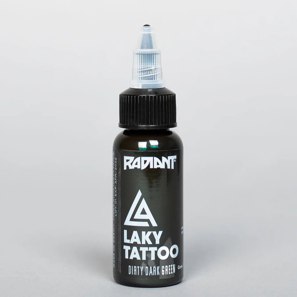Laky Dirty Dark Green - Radiant Tattoo Dövme Boyası - 1oz/30ml