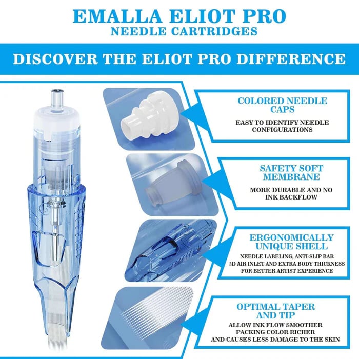 Emalla Eliot Pro 1011RL Kartuş Dövme İğnesi 20 Adet - EN2