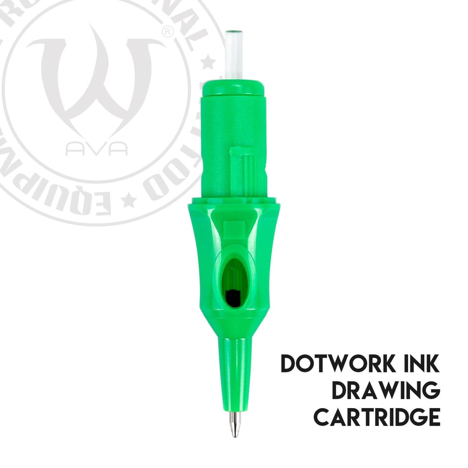 Ball Pen Cartridge Green - Dotwork Ink Drawing 20 Adet