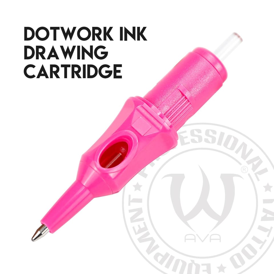 Ball Pen Cartridge Pink - Dotwork Ink Drawing 20 Adet