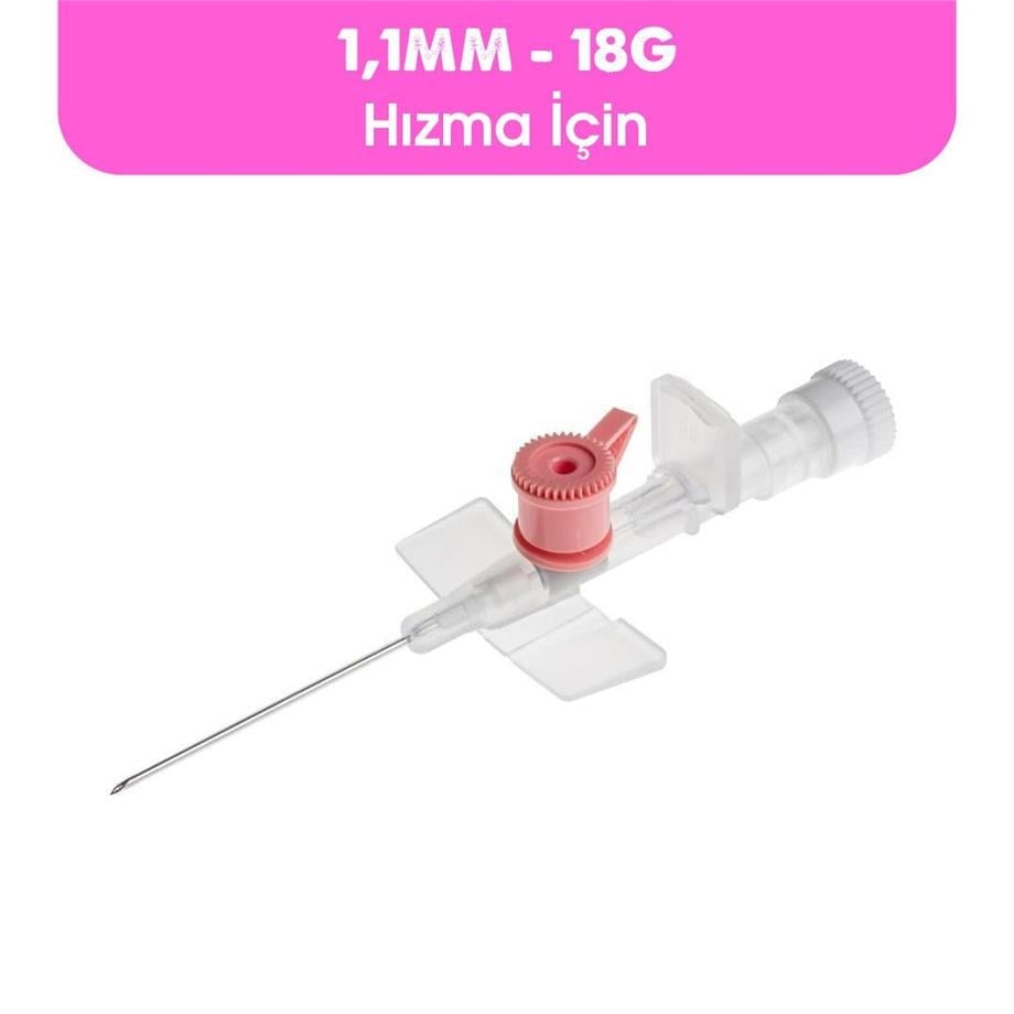 Bıçakçılar 1.1mm Pembe Anjiokat Intraket Hızma Piercing Delim İğnesi (1 Adet)