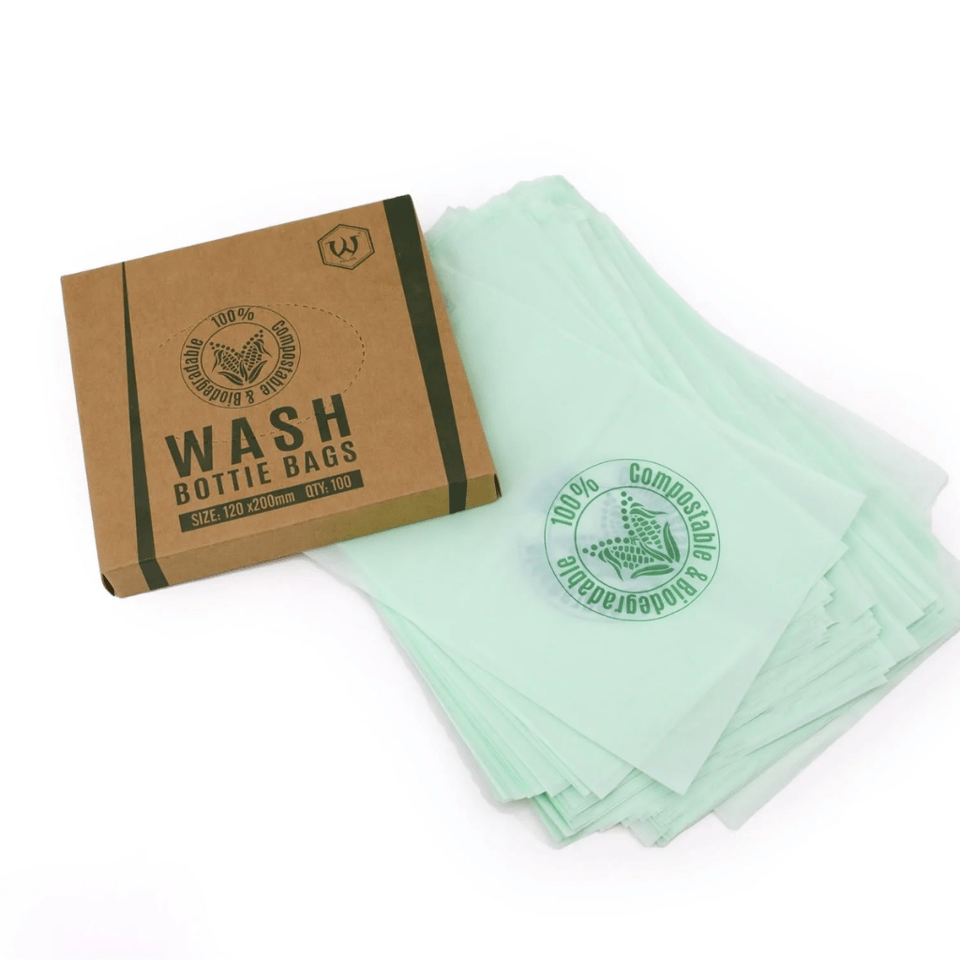 Biodegradable Tattoo Wash Bottle Bags 120x200 mm Piset Koruyucu Poşeti 100 Adet